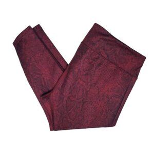 Nike Womens Red Black High Waisted Snake Print Cropped Leggings Size 3X